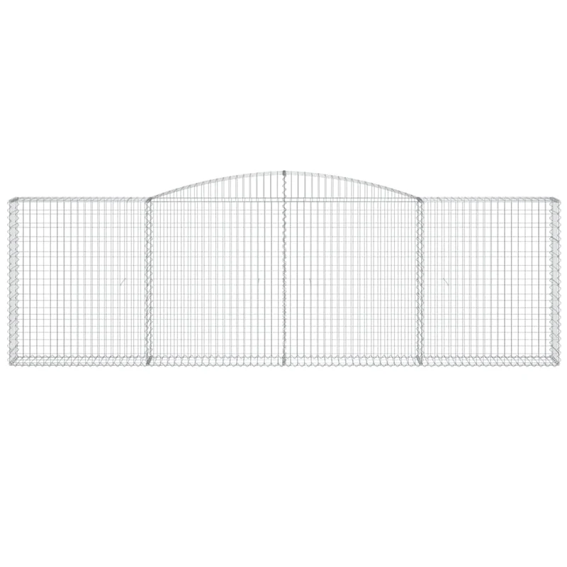 Cestas De Gaviones 7 Uds Forma De Arco Hierro 400x30x120/140 Cm