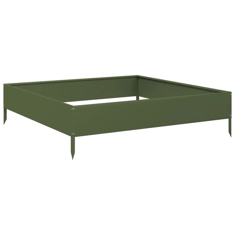 Arriate De Acero Verde Oliva 100x100x26 Cm