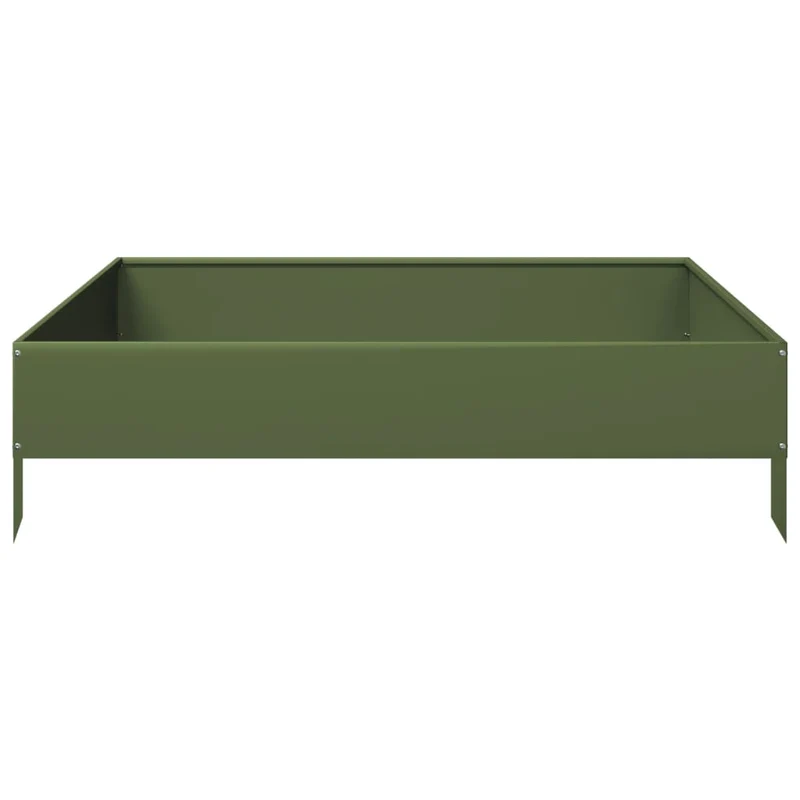 Arriate De Acero Verde Oliva 100x100x26 Cm