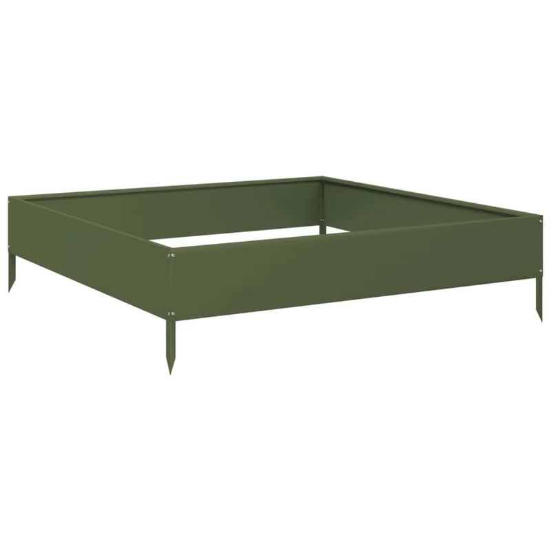 Arriate De Acero Verde Oliva 100x100x26 Cm