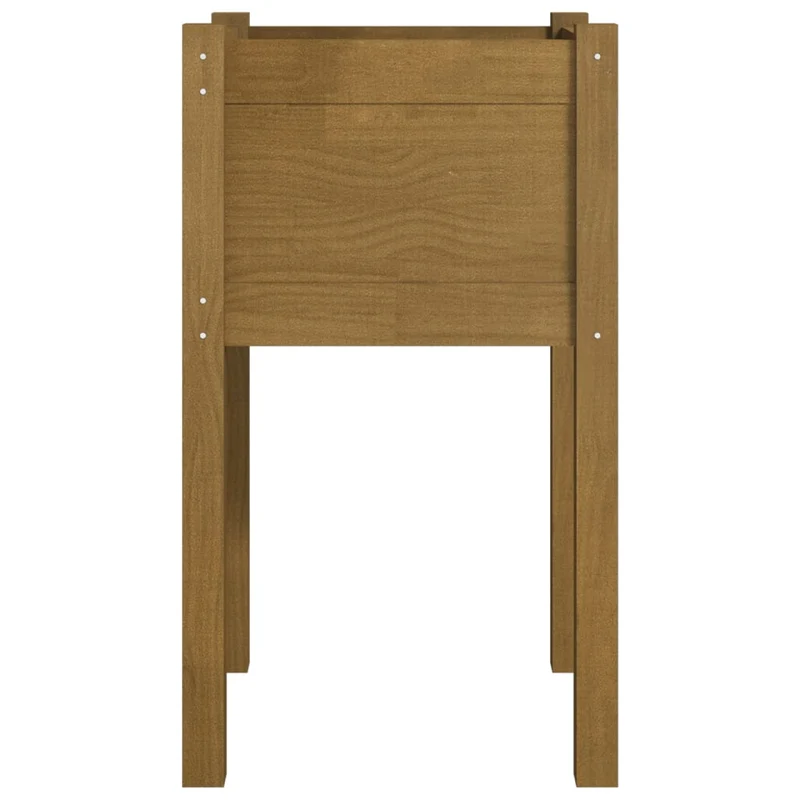 Jardinera De Madera Maciza De Pino Marrón Miel 40x40x70 Cm