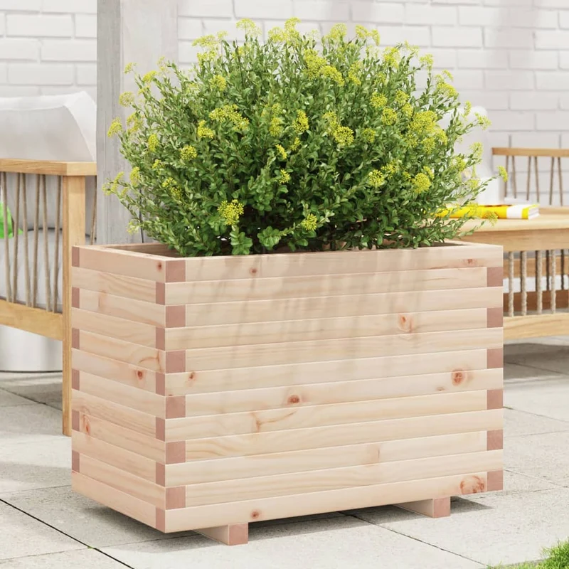 Jardinera Madera Maciza De Pino 70x40x49,5 Cm