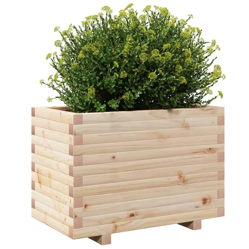Jardinera Madera Maciza De Pino 70x40x49,5 Cm