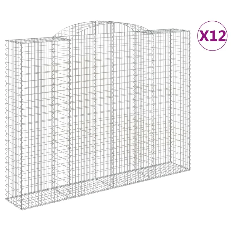 Cestas De Gaviones 12 Uds Forma De Arco Hierro 300x50x220/240cm