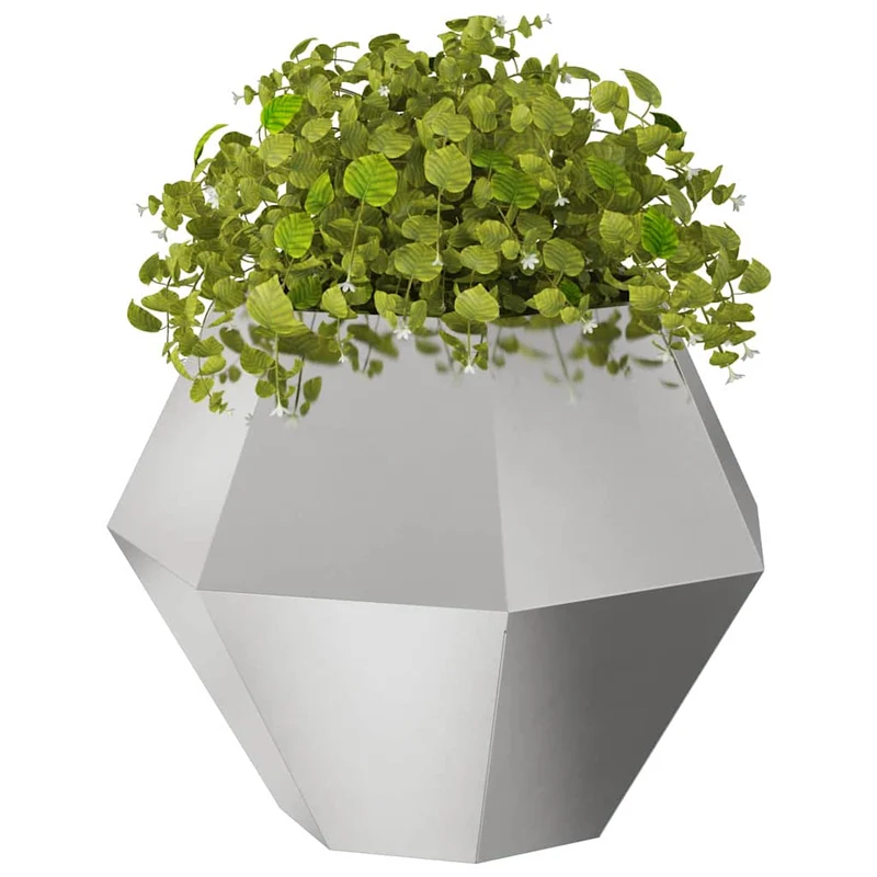 Jardinera 2 Uds. Plateado 75 X 75 X 60 Cm Acero Inoxidable