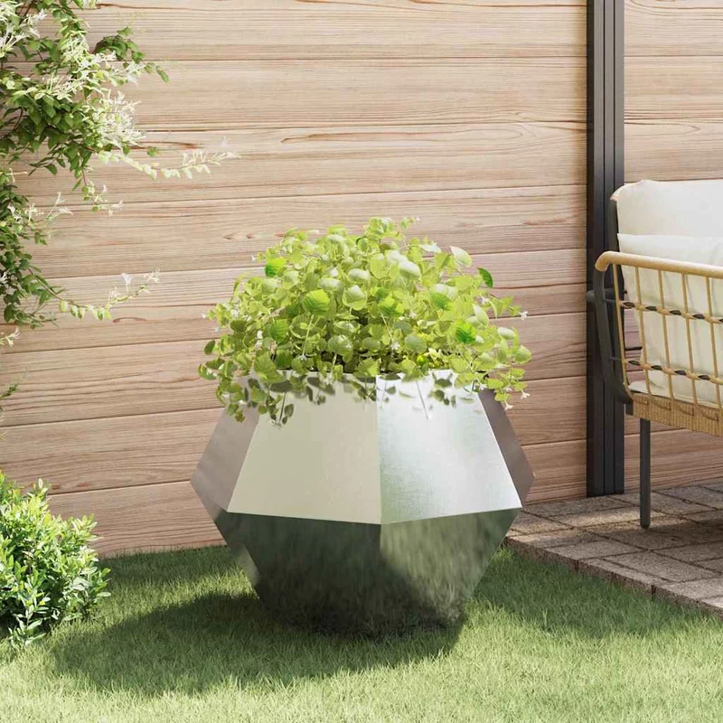 Jardinera 2 Uds. Plateado 75 X 75 X 60 Cm Acero Inoxidable