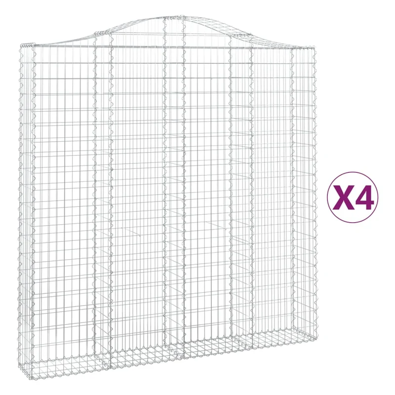 Cestas De Gaviones 4 Uds Forma De Arco Hierro 200x30x200/220 Cm