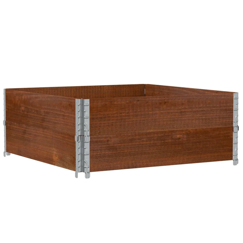 Jardinera De Madera Maciza De Pino Marrón 100x100 Cm