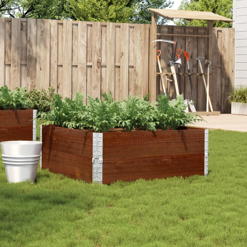 Jardinera De Madera Maciza De Pino Marrón 100x100 Cm