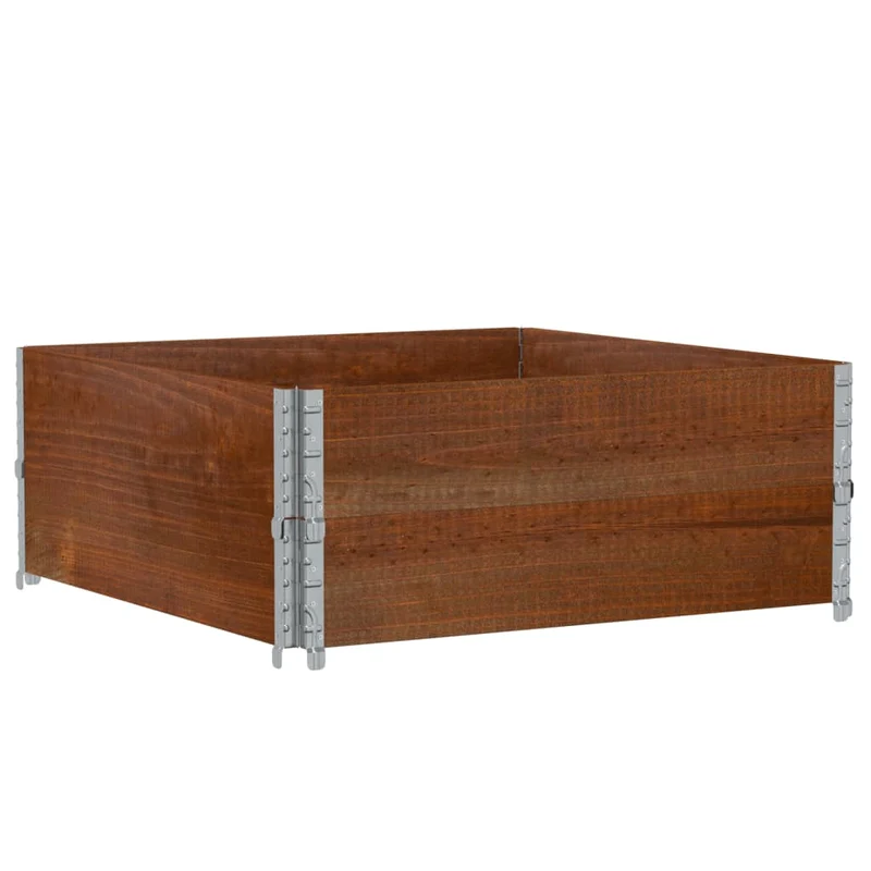 Jardinera De Madera Maciza De Pino Marrón 100x100 Cm