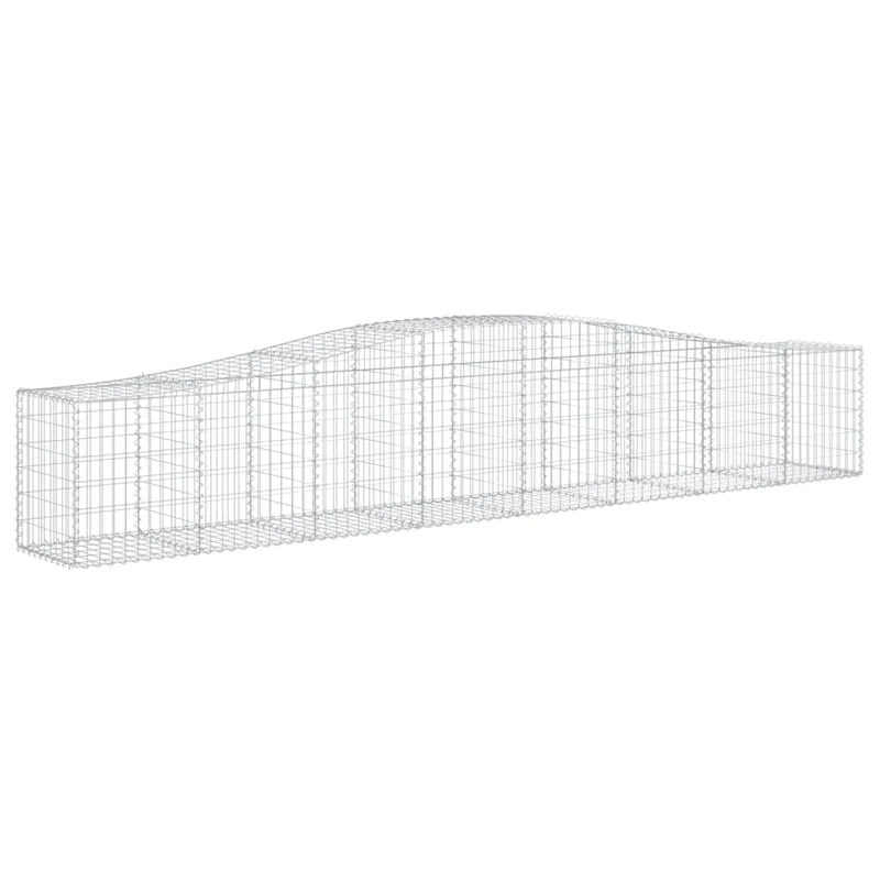 Cestas De Gaviones 9 Uds Forma De Arco Hierro 400x50x60/80 Cm
