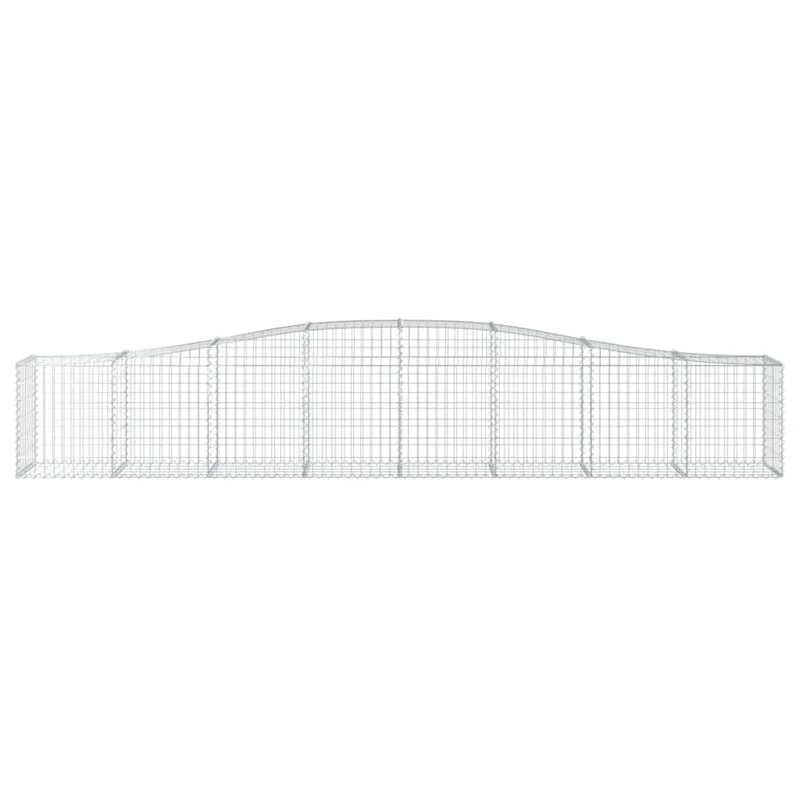 Cestas De Gaviones 9 Uds Forma De Arco Hierro 400x50x60/80 Cm