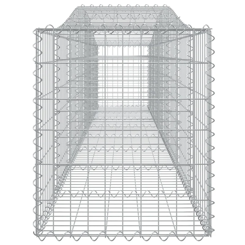 Cestas De Gaviones 9 Uds Forma De Arco Hierro 400x50x60/80 Cm