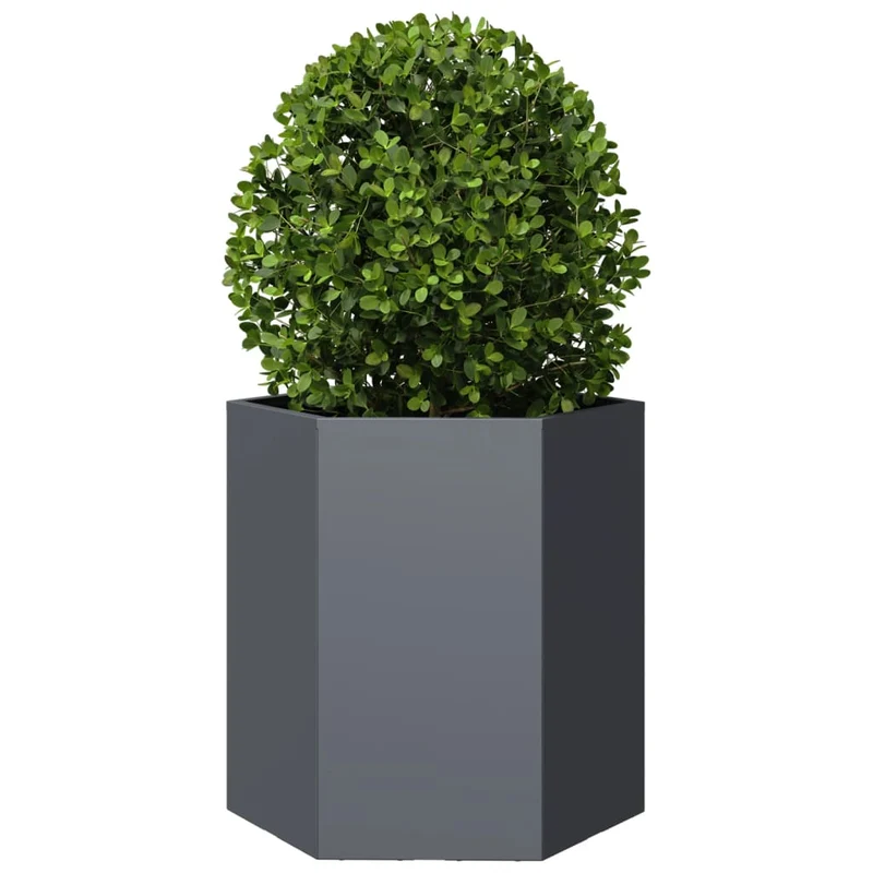 Jardinera Hexagonal Acero Gris Antracita 46x40x45 Cm