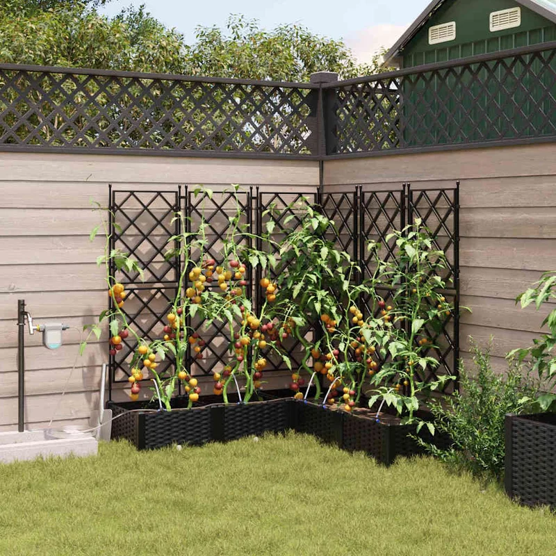 Macetero De Jardín 5 Uds. Negro 120 X 120 X 126 Cm Pp