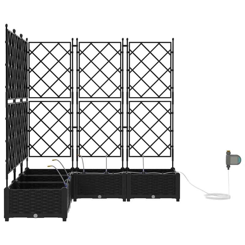 Macetero De Jardín 5 Uds. Negro 120 X 120 X 126 Cm Pp