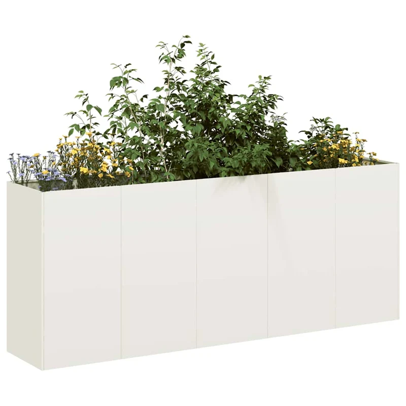 Jardinera De Acero Laminado En Frío Blanco 200x40x80 Cm