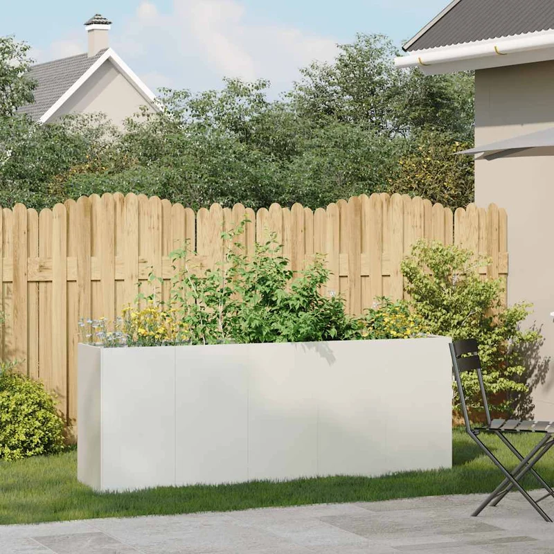 Jardinera De Acero Laminado En Frío Blanco 200x40x80 Cm