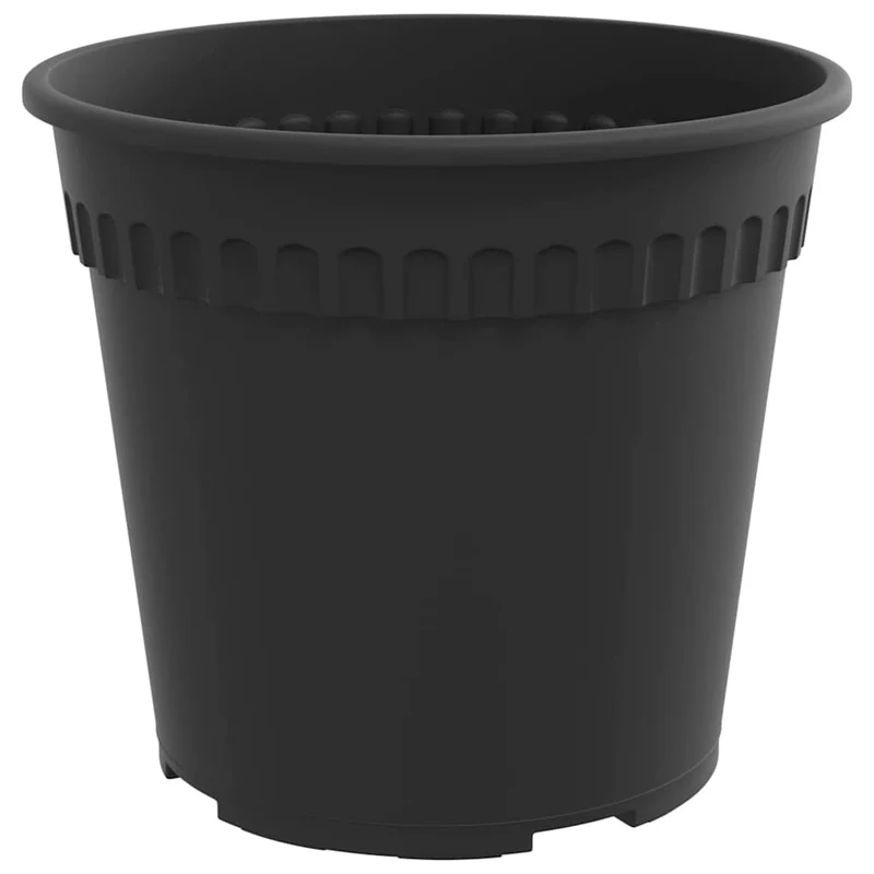 Macetas 6 Uds. Negro Plástico