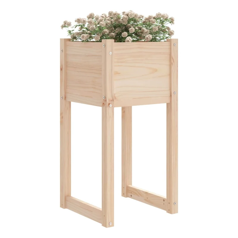 Jardinera 2 Unidades Madera Maciza De Pino 40x40x81 Cm