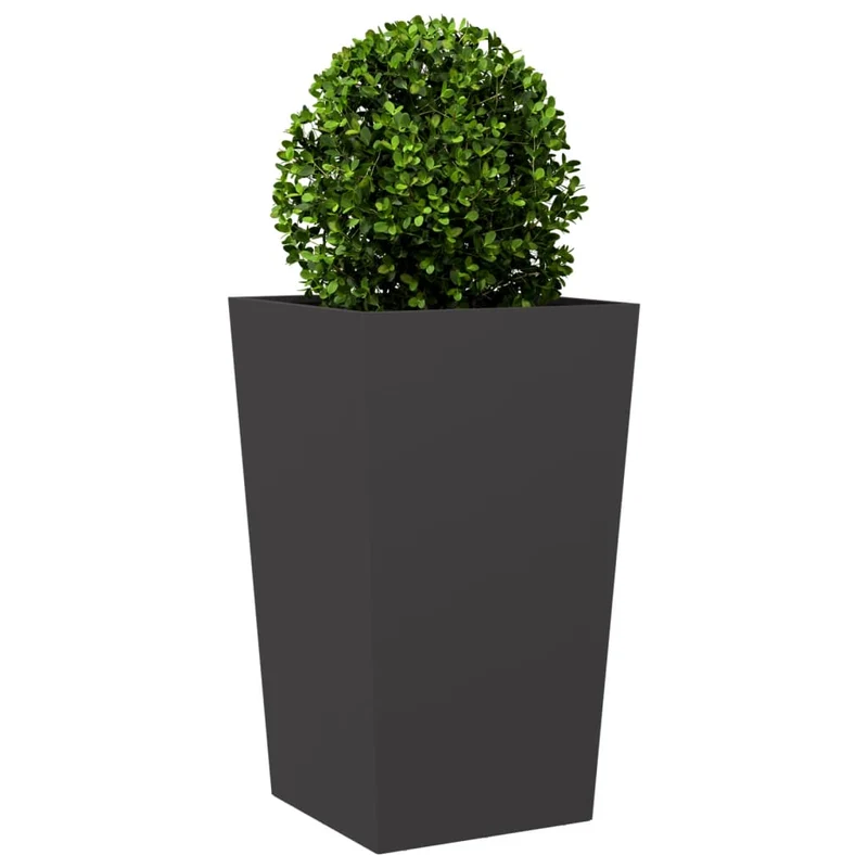 Jardineras 2 Uds Acero Negro 45x45x75 Cm