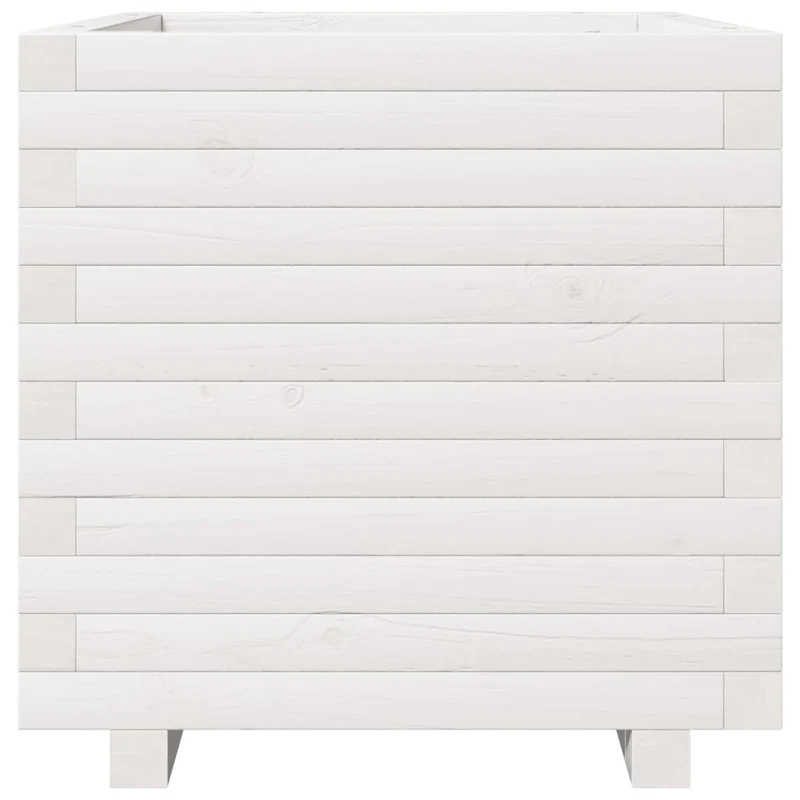 Jardinera Madera Maciza De Pino Blanco 50x50x49,5 Cm