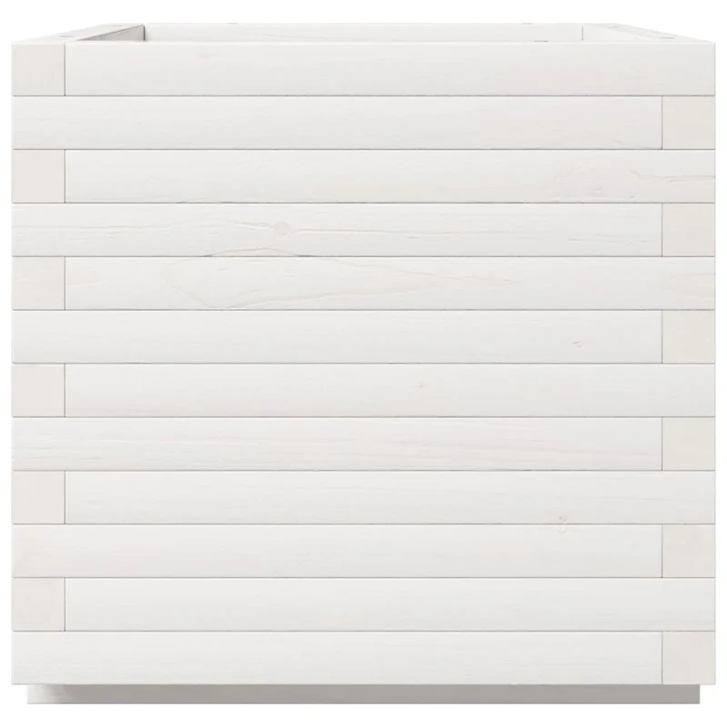 Jardinera Madera Maciza De Pino Blanco 50x50x49,5 Cm