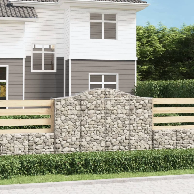 Cestas Gaviones 20 Uds Forma De Arco Hierro 200x50x140/160 Cm