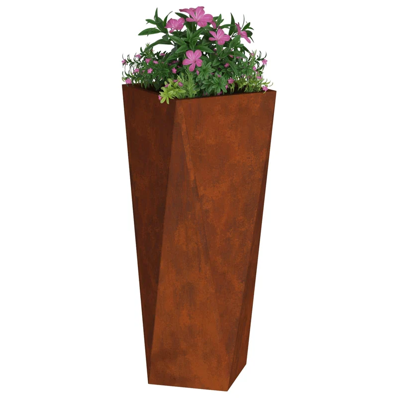 Jardinera Oxidado 30 X 30 X 75 Cm Acero Autopatinable