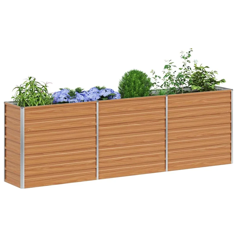 Arriate Elevado Marrón Claro 240 X 40 X 77 Cm Acero Galvanizado