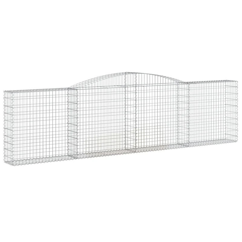 Cestas De Gaviones 5 Uds Forma De Arco Hierro 400x30x100/120 Cm