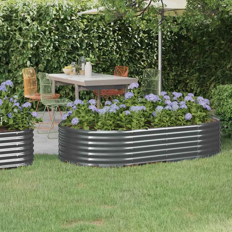 Jardinera Arriate Acero Galvanizado Antracita 175x100x36cm