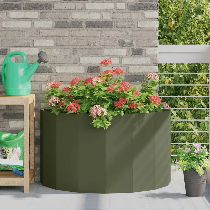 Jardinera Verde Oliva 90 X 45 X 50 Cm Acero