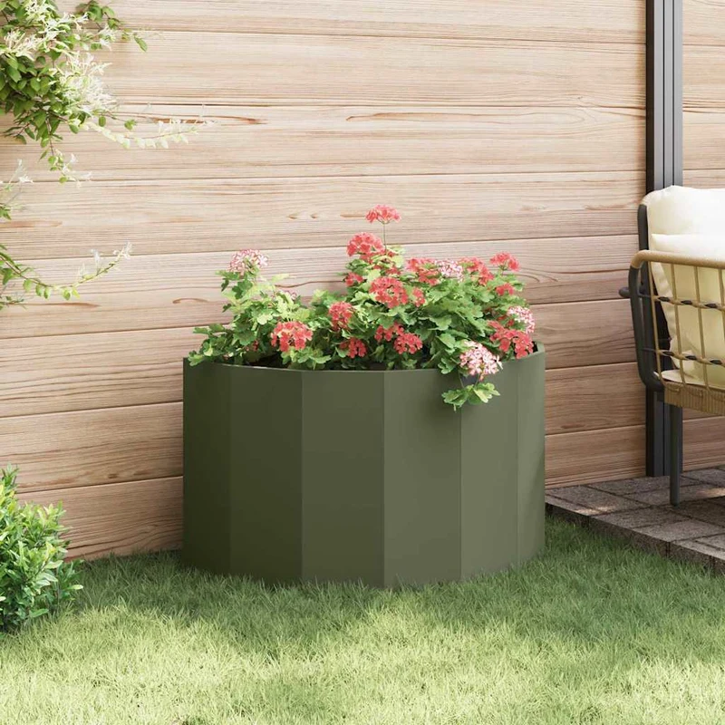 Jardinera Verde Oliva 90 X 45 X 50 Cm Acero