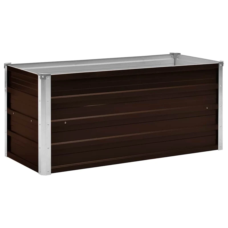 Arriate De Acero Galvanizado Marrón 100x40x45 Cm