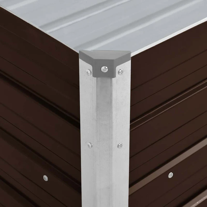 Arriate De Acero Galvanizado Marrón 100x40x45 Cm