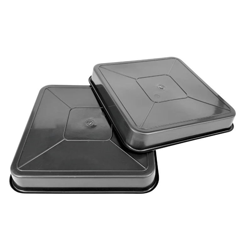 Pack 50 Platos Cuadrados Negros 15x15 Cm | Sin Agujeros, Plástico Grueso – Para Macetas, Drenaje Y Germinación