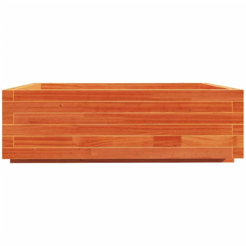 Jardinera De Madera Maciza De Pino Marrón Cera 80x80x26,5 Cm