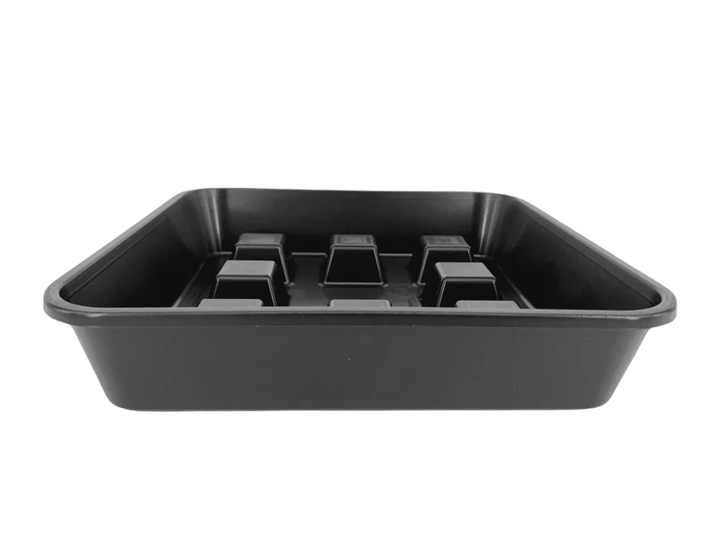 Plato Cuadrado De Plástico Resistente 19,7 X 19,7 X 4 Cm – Negro
