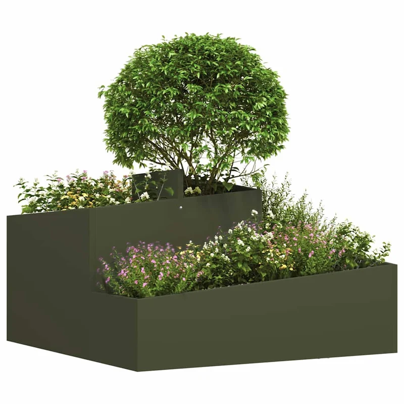 Macetero De Jardín Verde Oliva 80 X 80 X 50 Cm
