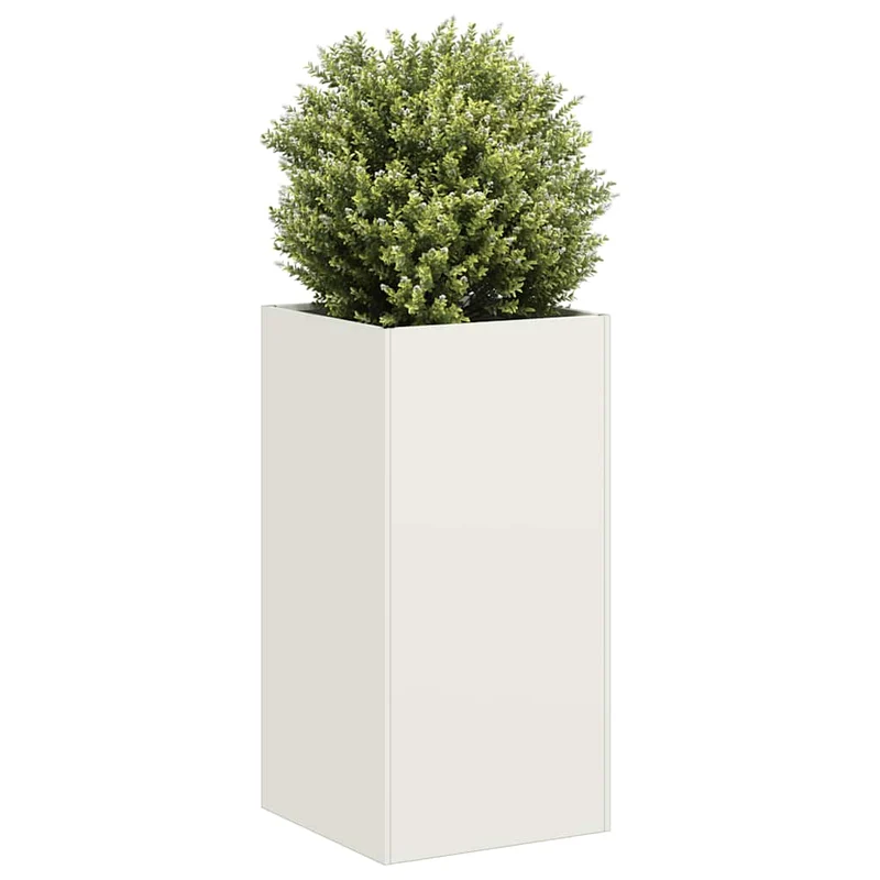 Jardinera De Acero Laminado En Frío Blanco 40x40x80 Cm