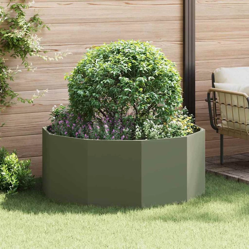 Jardinera Verde Oliva 120 X 120 X 50 Cm Acero