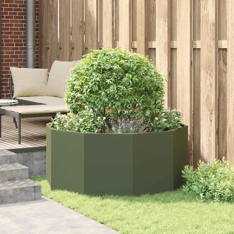 Jardinera Verde Oliva 120 X 120 X 50 Cm Acero