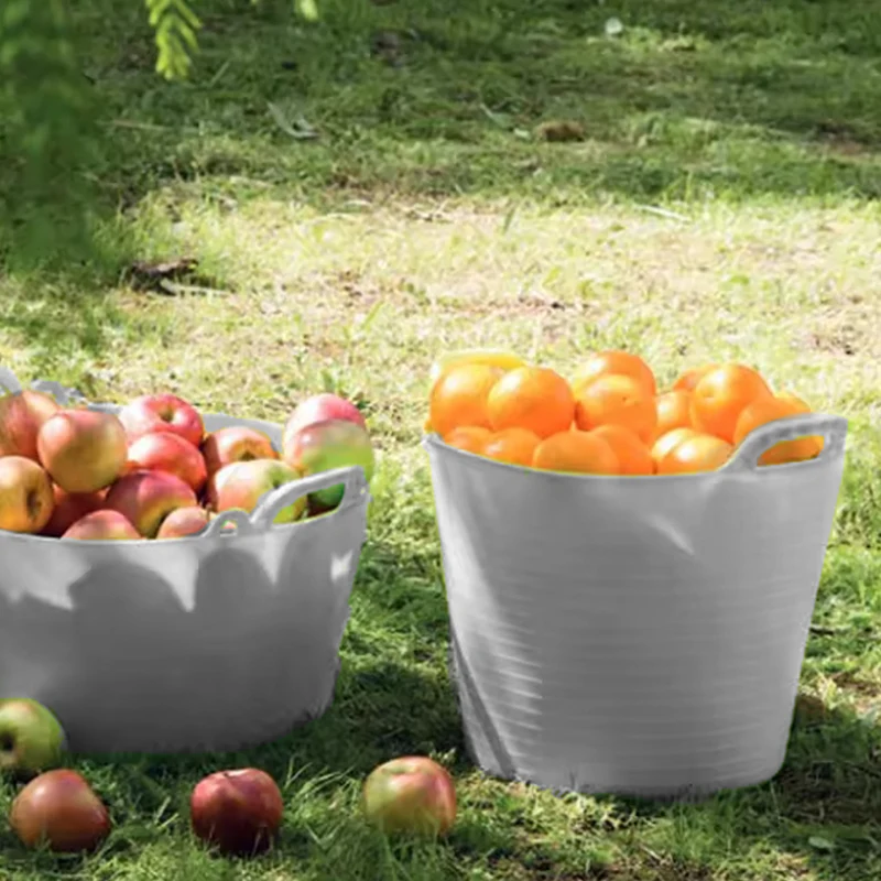 Capazo De Plástico Flexible Para Uso Alimentario. Asa Reforzada (blanco, 42l). Sin Bpas. Restaurantes, Vendimia...