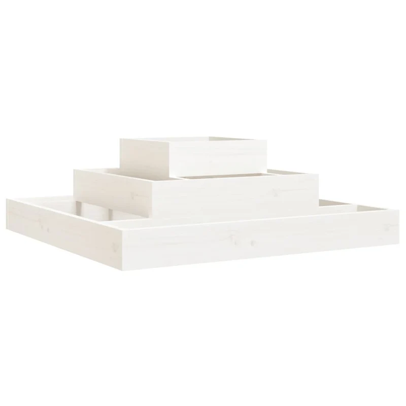 Jardinera De Madera Maciza De Pino Blanco 80x80x27 Cm