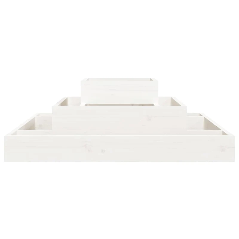 Jardinera De Madera Maciza De Pino Blanco 80x80x27 Cm