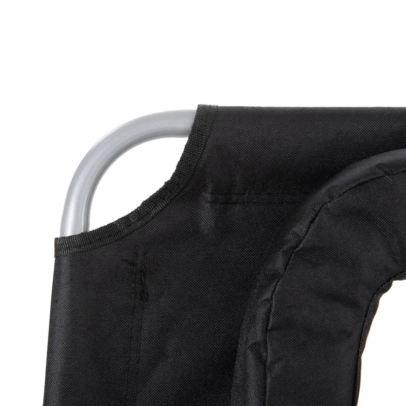 Outsunny Tumbona Reclinable Y Plegable De Jardín Con Respaldo Ajustable Negro