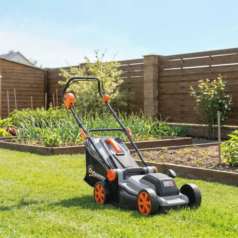 Outsunny Cortacésped A Batería Inalámbrico 18v Con 2 Baterías De 4ah Y Cargador