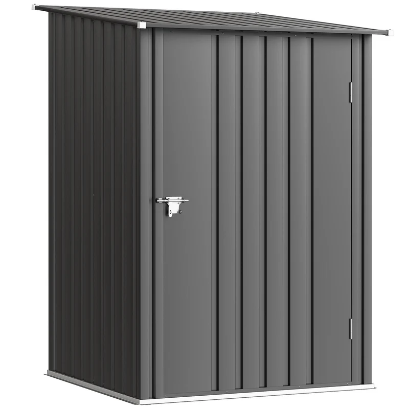 Outsunny Cobertizo De Jardín De Exterior 0,92 M² 100x103x160 Cm Gris Oscuro