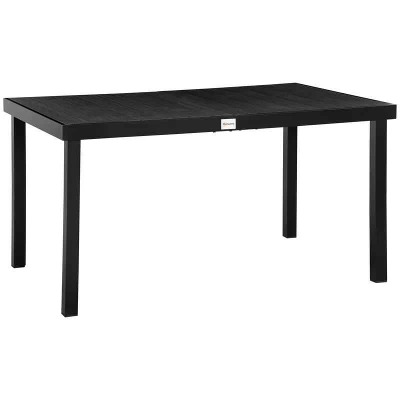 Outsunny Mesa De Jardín De Aluminio Mesa De Comedor Para 6 Personas 140x90x74 Cm